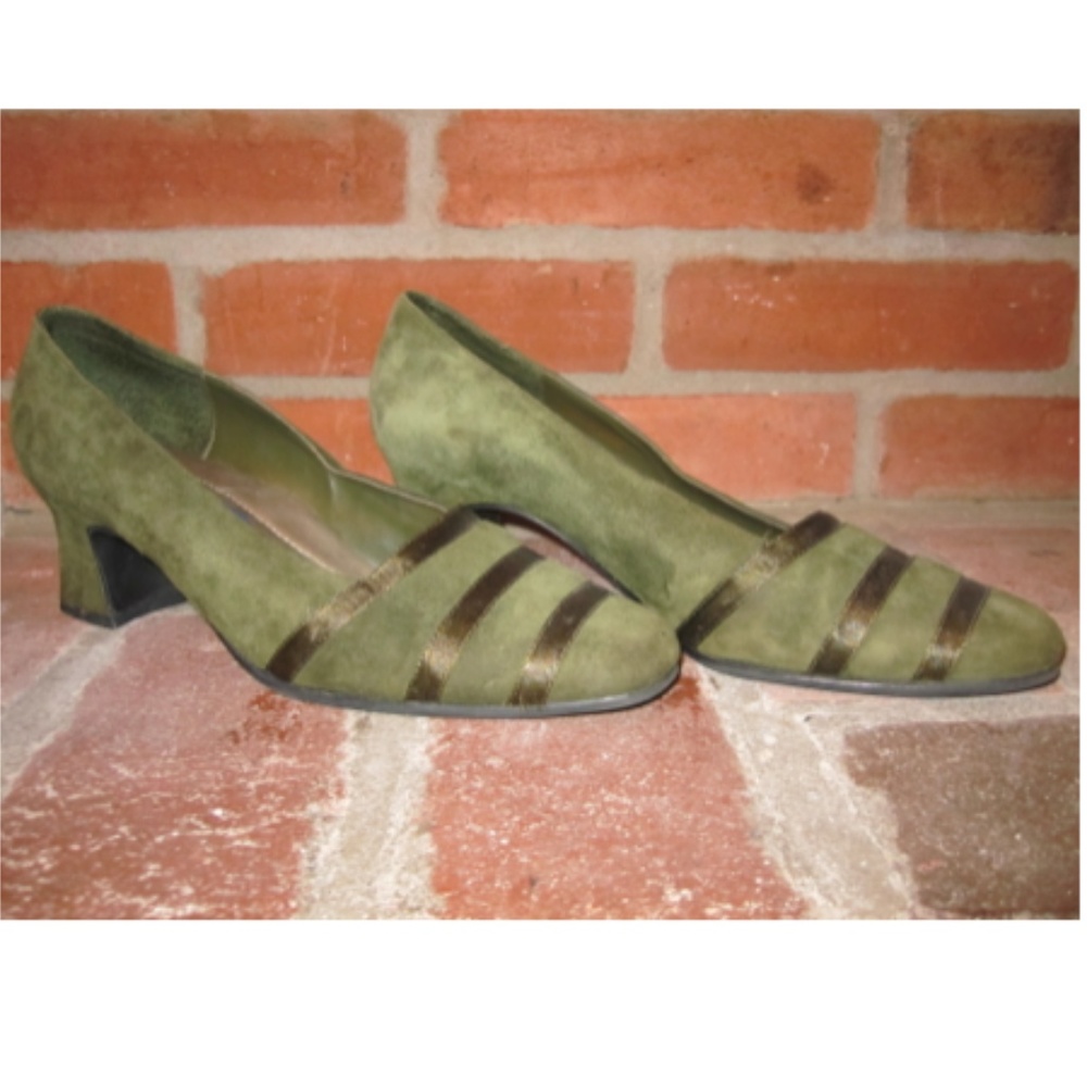 Karen Scott Soft Step Olive Green Twinkle Heels